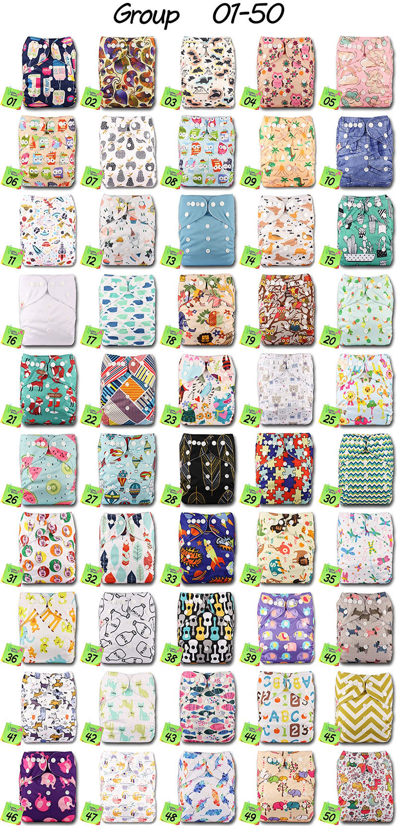 Littles & Bloomz, Reusable Pocket Cloth Nappy, Fastener: Popper, Set of 1, Pattern 3, Without Insert 1 Nappy only Pattern 003 - BeesActive Australia