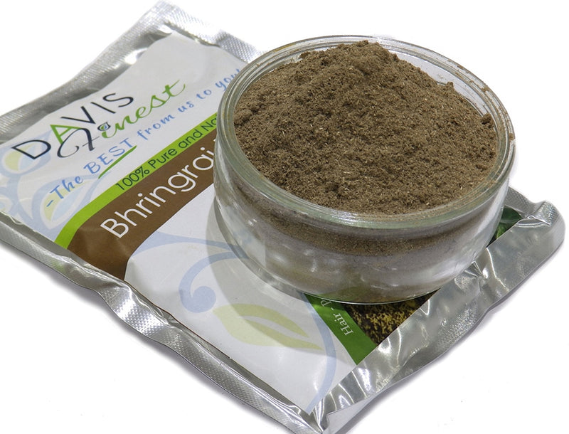 Davis Finest Bhringraj Powder Promotes Healthy Scalp, Hair Growth, Shining Beautiful Hair – Pure & Natural Essential Ayurvedic Hair Mask Prevents Hair Loss, Hair Fall, Split Ends, Damaged Thinning Hair 300g 100 g (Pack of 1) - BeesActive Australia
