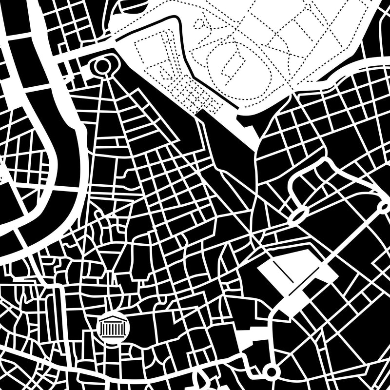 Rome Paper Cut Map by O3 Design Studio White 12x12 inches Paper Art Rome - BeesActive Australia