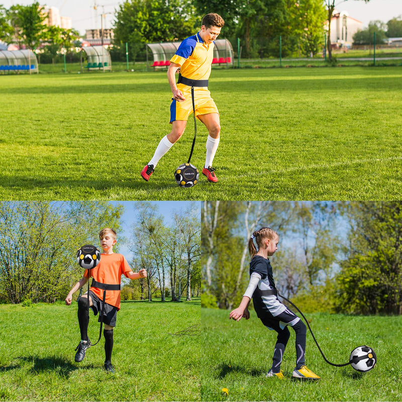 Tipkits Soccer Training Equipment for Kids Adults, Solo Soccer Trainer Belt, with Upgraded Leather Fixation - BeesActive Australia