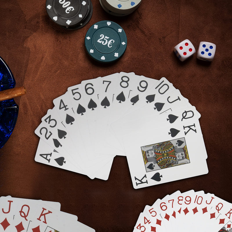 INTEGEAR Playing Cards 2 Decks Waterproof Plastic Poker Cards for Texas Holdem Poker Go Fish and More Card Games Standard and Jumbo Index 2.5" x 3.5" Red/Blue 2 Pack (Jumbo Index) - BeesActive Australia