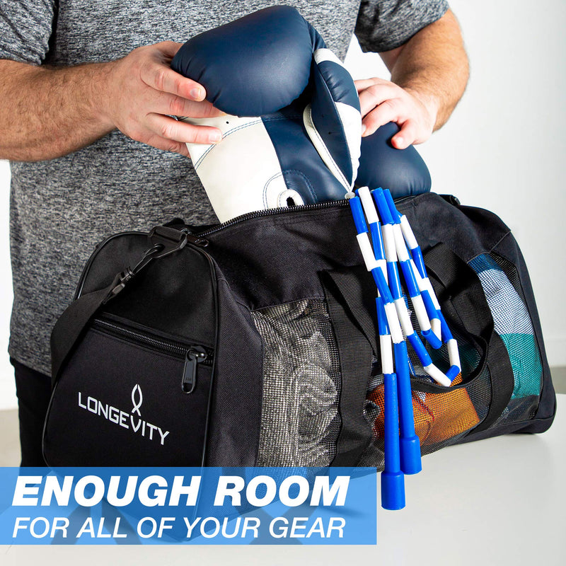 Longevity Gear Mesh Bag | Duffle Bag | Boxing Bag | Gym Bag | MMA, BJJ, Swimmers, Active Athletes | Breathable Duffel Bag for Sweaty Clothes and Equipment | No More Stink - BeesActive Australia