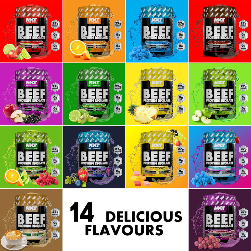 NXT Beef Protein Isolate 540g - High Protein Powder in Natural Amino Acids - Paleo, Keto Friendly - Dairy and Gluten Free | 540g (Fruits of The Forest) - BeesActive Australia