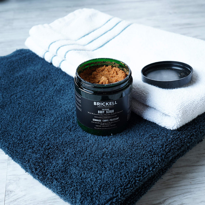 Brickell Men's Polishing Body Scrub for Men, Natural and Organic Body Exfoliator to Remove Dirt, Prevent Blemishes, and Brighten Skin (8 ounce) 8 Ounce (Pack of 1) - BeesActive Australia