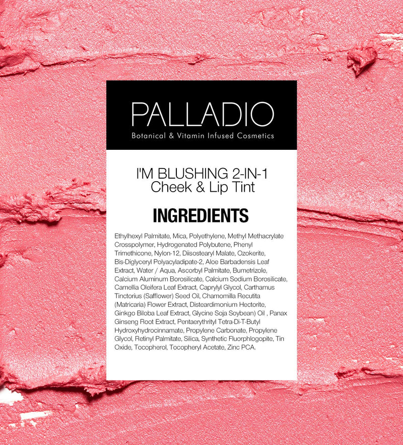 Palladio I'm Blushing 2-in-1 Cheek and Lip Tint, Buildable Lightweight Cream Blush, Sheer Multi Stick Hydrating formula, All day wear, Easy Application, Shimmery, Blends Perfectly onto Skin, Dainty - BeesActive Australia