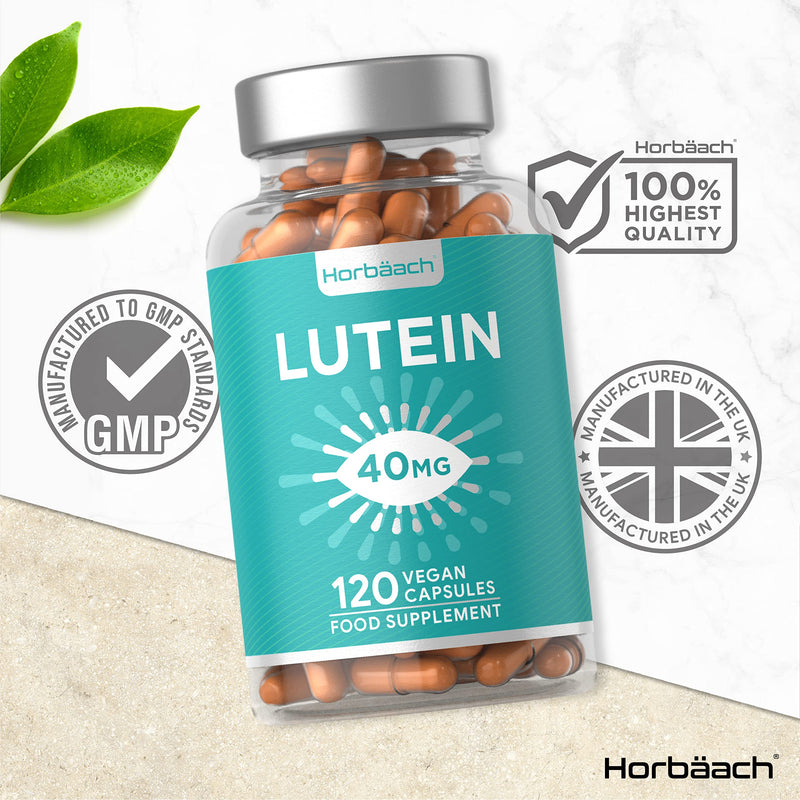 Lutein Supplement | 40mg Eye Complex | 120 Vegan Capsules | Wheat Free, Vegan, and Vegetarian | by Horbaach - BeesActive Australia