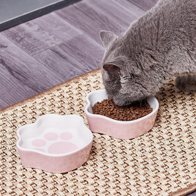 JOBNTZ Ceramic Cat Food Bowl, Flat Raised Pet Dishes for Indoor Cats,Microwave Dishwasher Safe #1 - BeesActive Australia