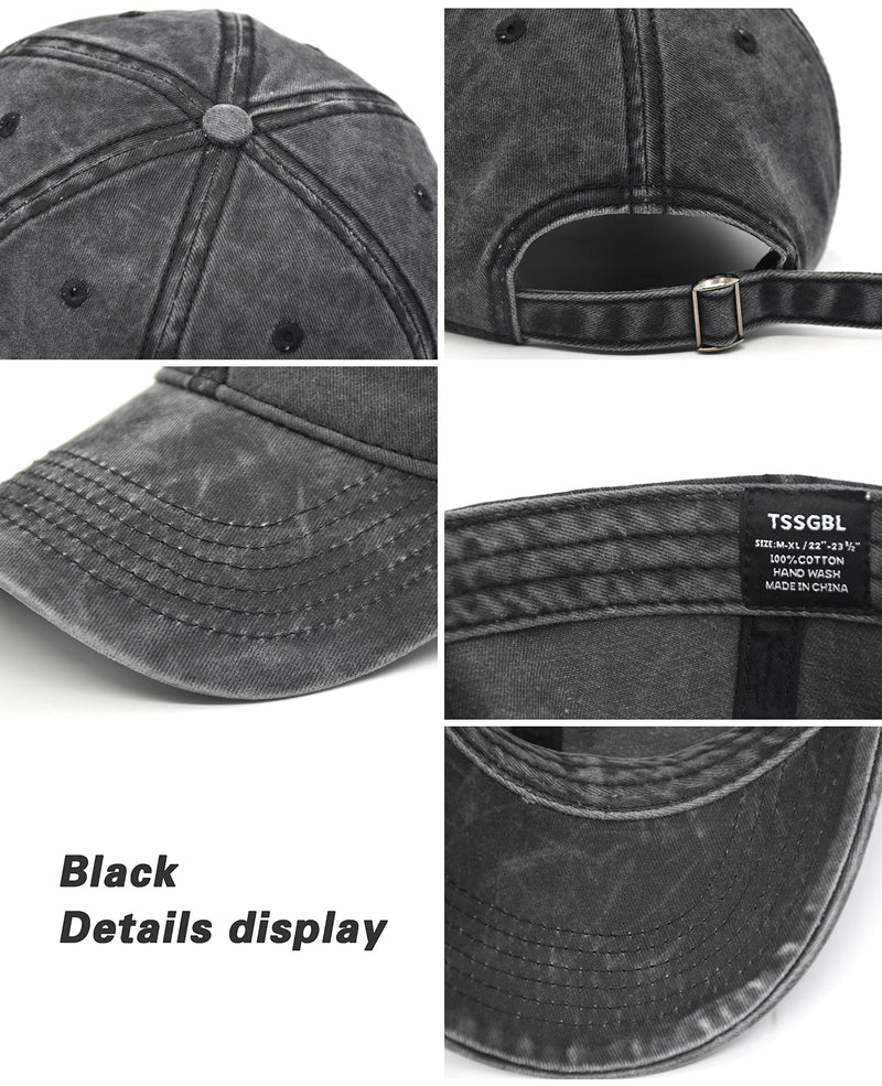 TSSGBL Vintage Cotton Washed Adjustable Baseball Caps Men and Women, Unstructured Low Profile Plain Classic Retro Dad Hat Black-coffee-navy - BeesActive Australia