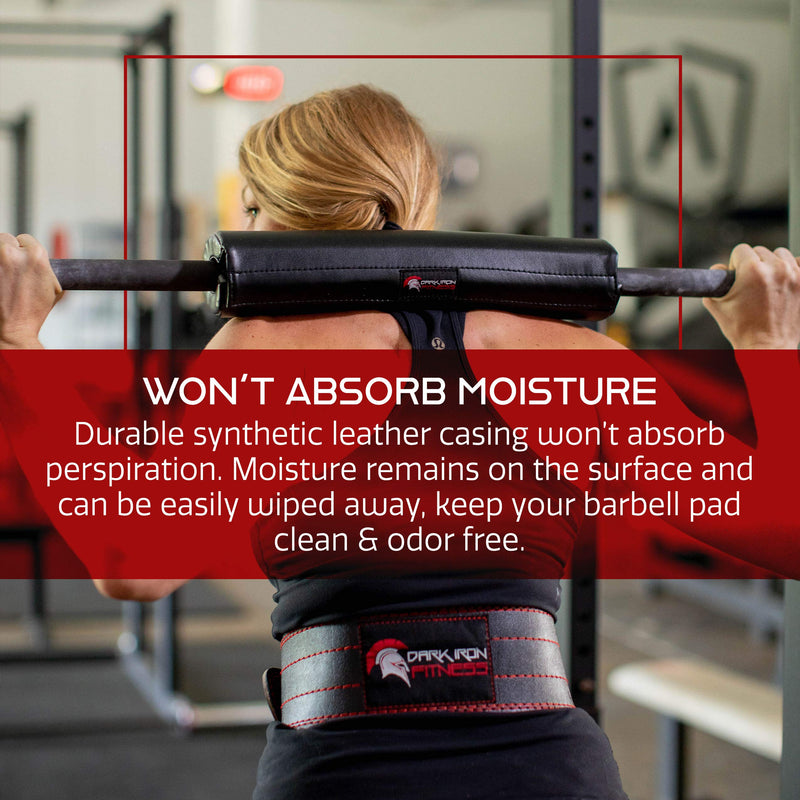 Dark Iron Fitness Barbell Pad - 15-inch, Extra Thick, Padded Cushion for Squat, Hip Thrust, Weight Training and Lunge Exercises - Squat Rack Accessories﻿ All Black - BeesActive Australia