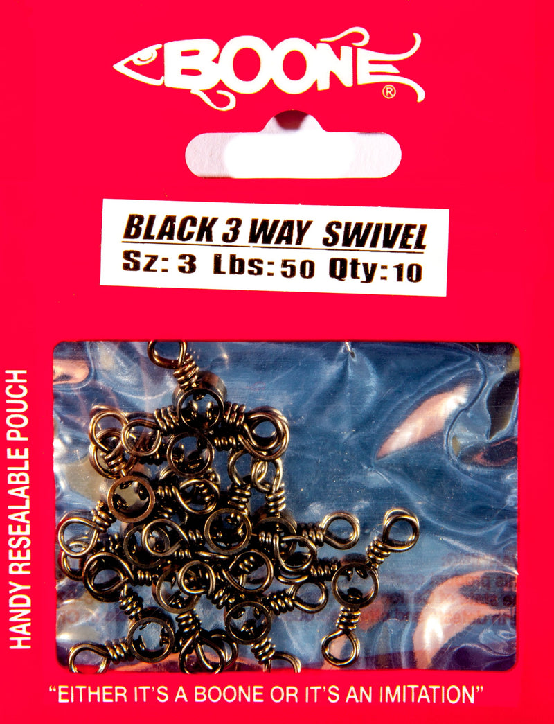 [AUSTRALIA] - Boone 3 Way Black Swivels, 50-Pound 