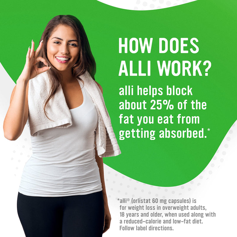 alli Diet Weight Loss Supplement Pills, Orlistat 60Mg Capsules, 170 Count - BeesActive Australia