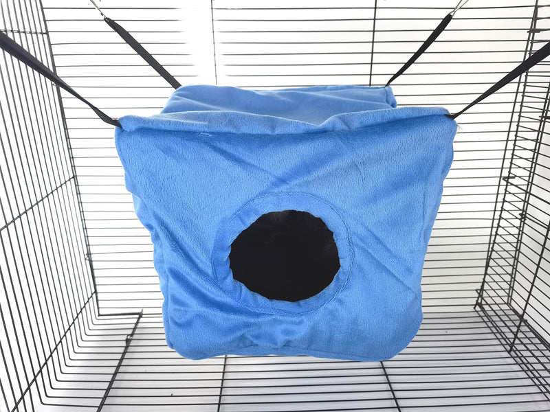 VEDEM Ferret Cube Hammock Small Animals Cage Hanging Bunkbed Hideout Warm Bed Blue - BeesActive Australia