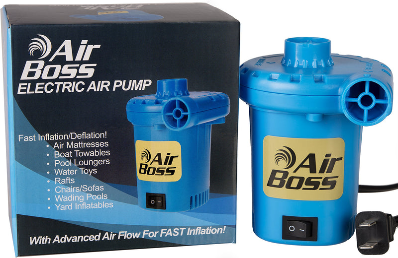 [AUSTRALIA] - Air Boss 120V Electric Air Pump for Inflatables, Very Fast 1,000 Liters of Air Per Minute, Fills 3 Times Faster Than Similar Looking Pumps, Air Mattress, Rafts, Pool Floats, Airbed, 3-Year Warranty! 