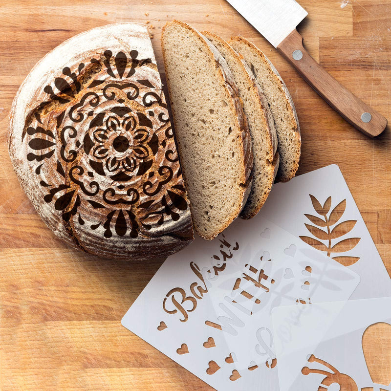 12 Pieces Stencil for Bread Artisan Bread Stencils Baking Stencil Set Cook Stencil Baking Template Bread, Cake, Pie, or Cookie Stencils Template Mold for Decorating, 12 Styles - BeesActive Australia