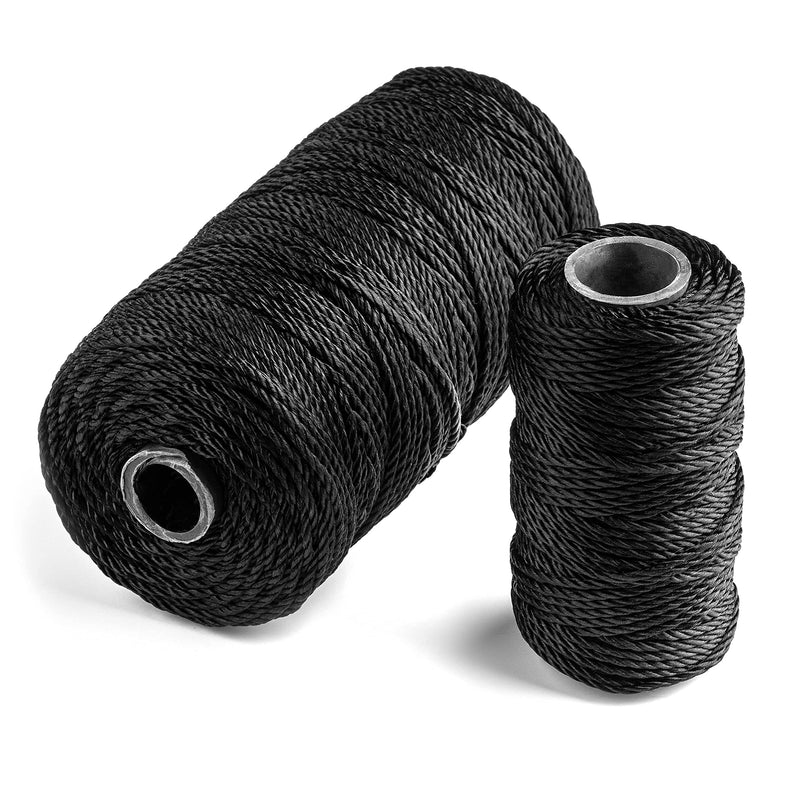 Texas Bushcraft Tarred Bank Line Twine - #36 Black Nylon String for Fishing, Camping and Outdoor Survival – Strong, Weather Resistant Bankline Cordage for Trotline 1/4 lb - #36 (131 ft) Braided - BeesActive Australia