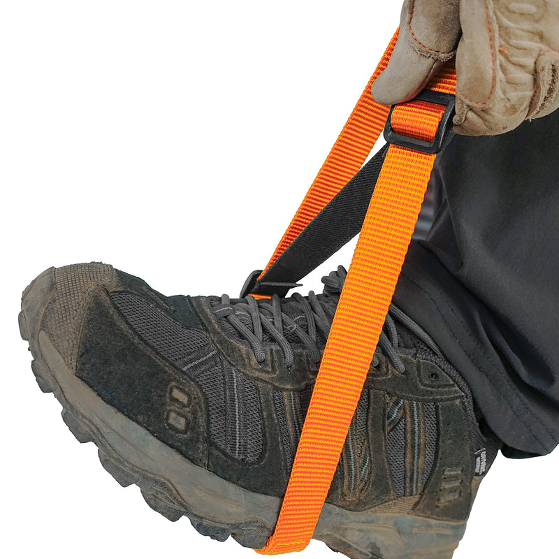 GM CLIMBING Foot Loop Ascender Sling Adjustable for Rope Ascending Climbing Arborist Caving Aid Climbing Gear SRT Rope Walking Frog Ascending Foot Loop - Orange & Carabiner - BeesActive Australia