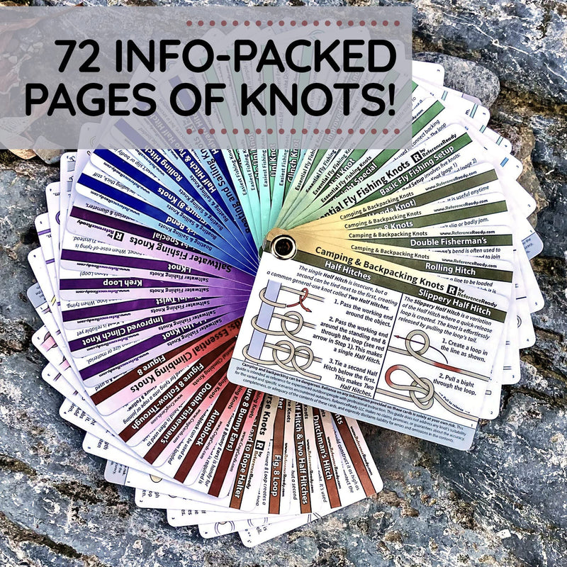 ReferenceReady Complete Knot Card Bundle - 7 Pocket Knot Books with 76 Knots | Set Includes Waterproof Guides for Outdoors, Boating, Climbing, Horse, Fishing, Fly Fishing, and Saltwater Fishing Knots - BeesActive Australia