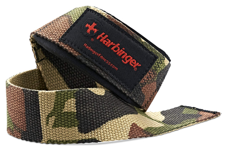 Harbinger Padded Cotton Lifting Straps with NeoTek Cushioned Wrist (Pair) Camo - BeesActive Australia