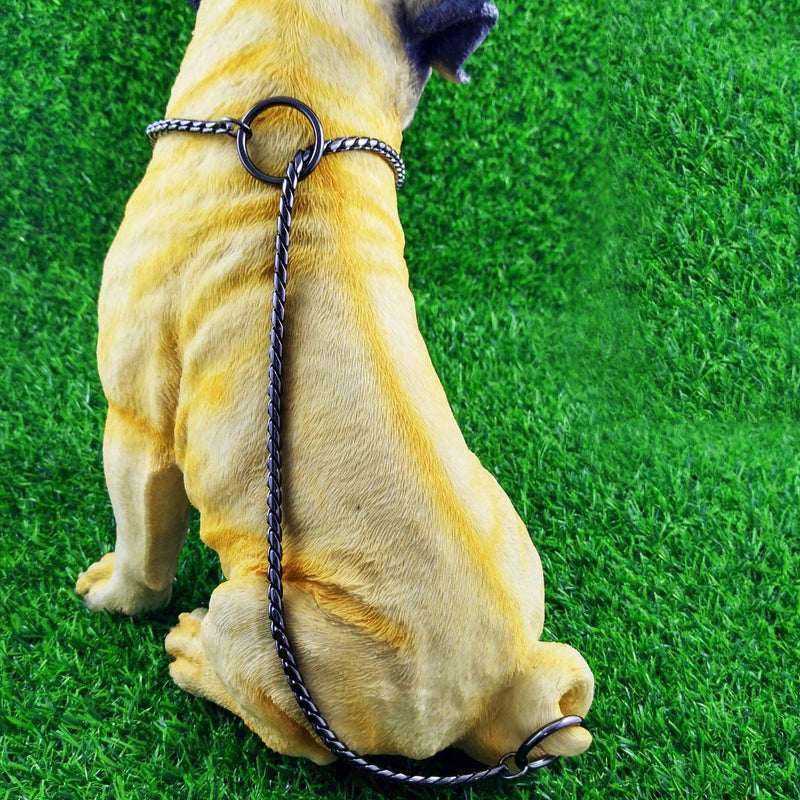 Umysky Dog P Snake Chain Chrome Plated Metal Dog Training Choke/Collar-Fully Guaranteed Against Rust Tarnish or Breakage-Recommended for Professional Training 4mm*60cm(24") Black - BeesActive Australia