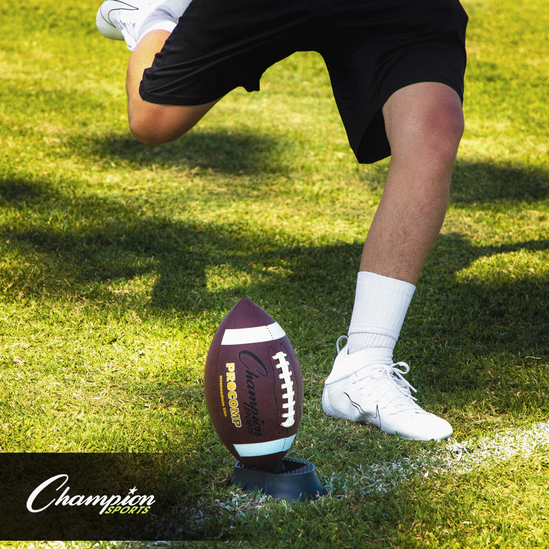 [AUSTRALIA] - Champion Sports Adjustable 4-in-1 Football Kicking Tee Set for Kickoff Practice - Configurable Ball Holder. Kicking Block, Stand for Low and High Kicks - for Adults, Kids, Coaches 