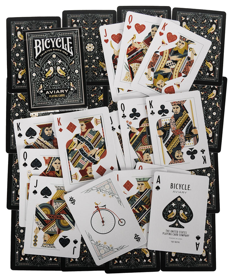 Playing Card Custom Bundle - Bicycle Fyrebird, Aviary, Dark Mode & Sea King with Orange Mesh Storage Pouch - BeesActive Australia
