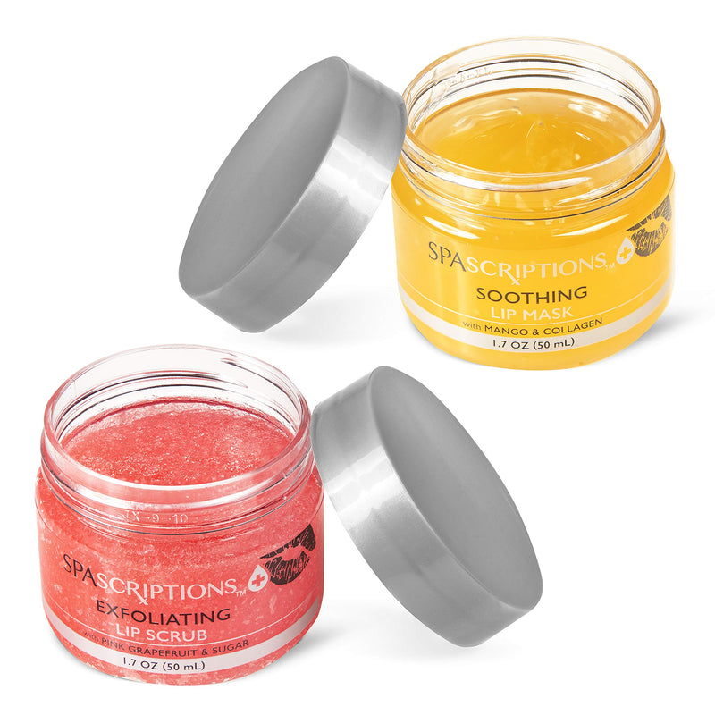 Spascriptions 2-Pack Lip Therapy Treatment to Fight Mask Wearing Dryness, Lip Scrubs and Lip Masks Exfoliate Hydrate and Sooth (Soothing) Soothing - BeesActive Australia