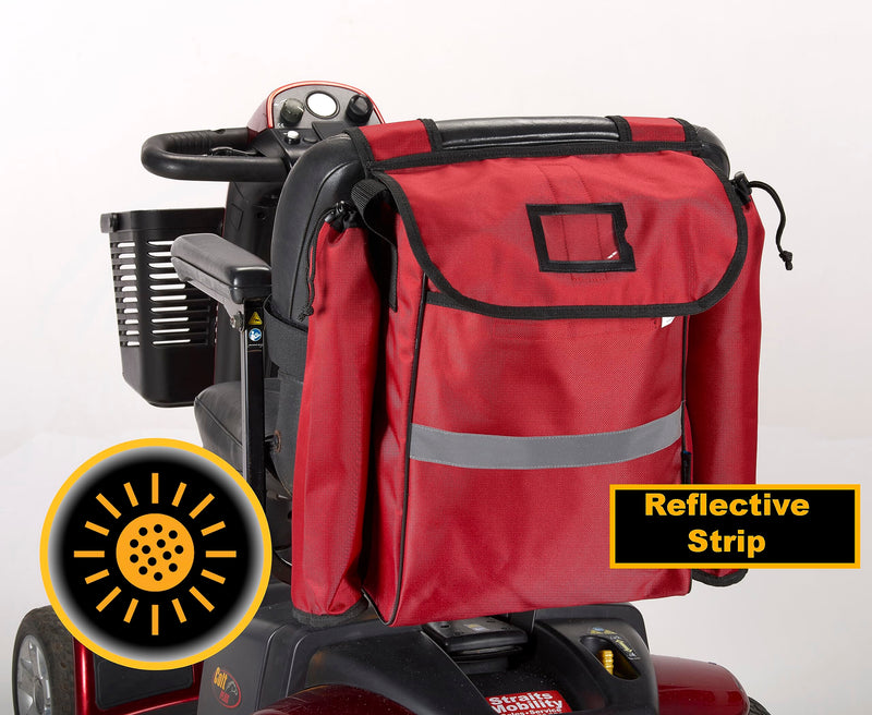 Ducksback Mobility Scooter Bag Crutch/Walking Stick Holder Shopping and Storage Red - BeesActive Australia