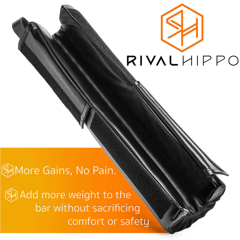 Premium Squat Pad and Hip Thrust Pad - Thick Barbell Pad for Squats Lunges Glute Bridges, Non-Slip Bar Pad, Built-In Velcro Safety Straps, Reinforced PU Leather Cover - Olympic Bars and Smith Machine Black One Size - BeesActive Australia