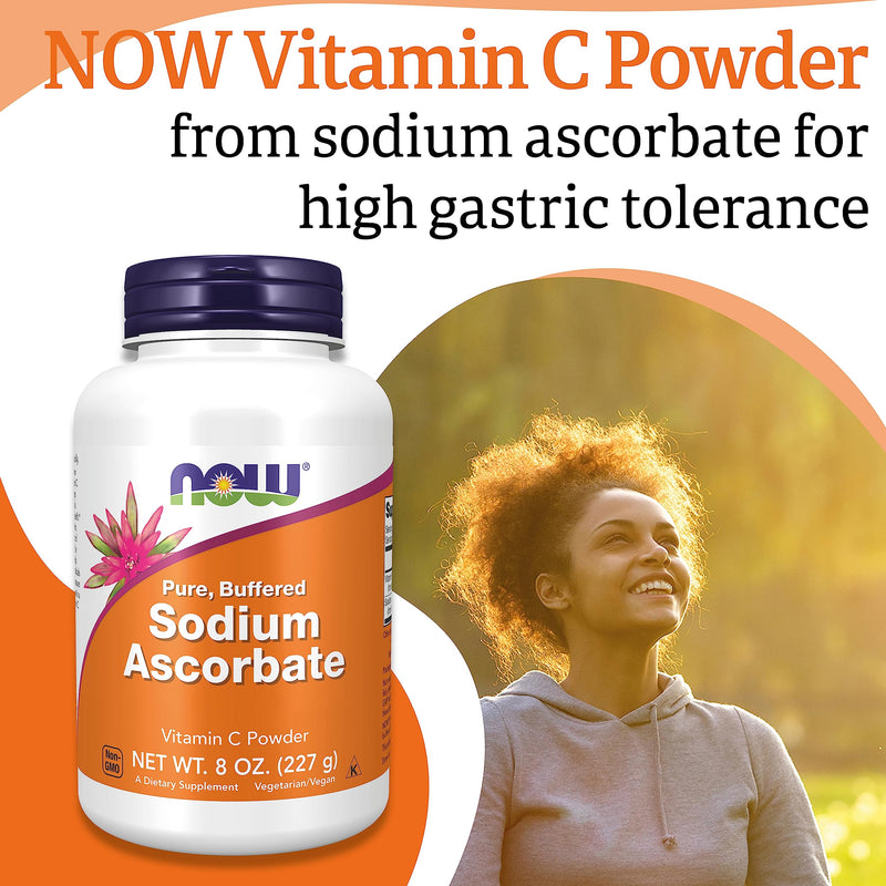 Now Foods, Sodium Ascorbate, Buffered Vitamin C, 227g Vegan Powder, Lab-Tested, Gluten Free, Soy Free, Vegetarian, Non-GMO - BeesActive Australia