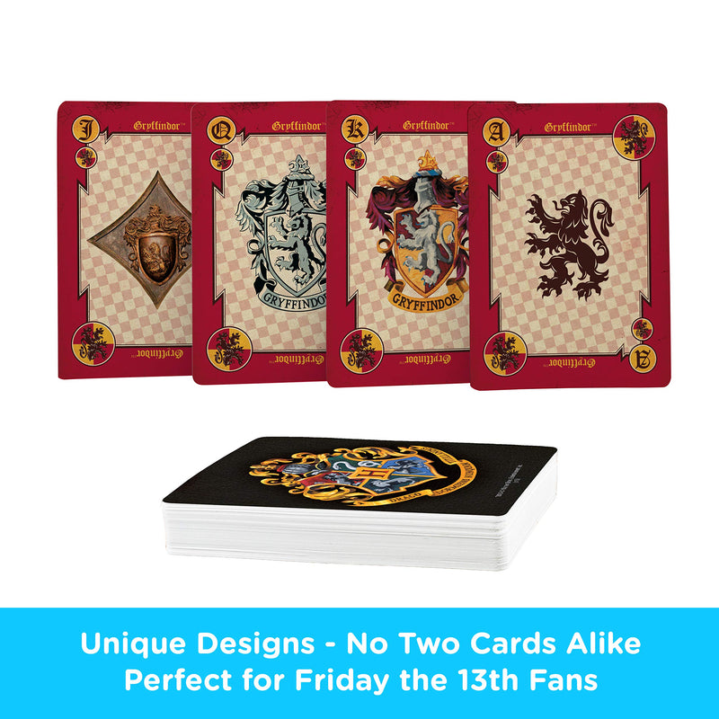 [AUSTRALIA] - AQUARIUS Harry Potter Playing Cards - House Crests Themed Deck of Cards for Your Favorite Card Games - Officially Licensed Harry Potter Merchandise & Collectibles - Poker Size with Linen Finish 