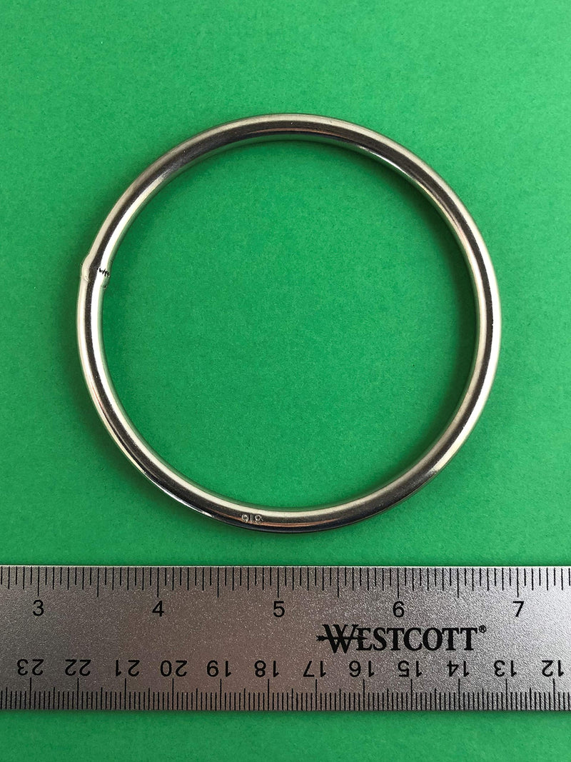 [AUSTRALIA] - Stainless Steel 316 Round Ring Welded 6mm x 80mm (1/4" x 3 3/16") Marine Grade 