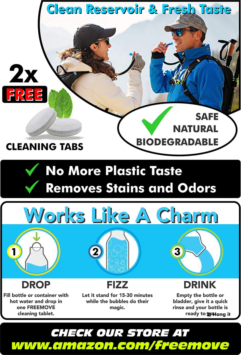 FREEMOVE Hydration Pack with 2L or 3L Water Bladder & Cooler Bag > Keeps Drink Cool & Protects Bladders > Camelback Water Reservoir for Hydration Backpack, Tasteless & BPA Free, Premium TPU Material with Quick Release Tube & Shutoff Valve 3L Blue - BeesActive Australia