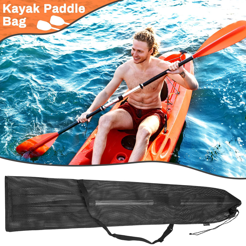 2 Pieces Drawstring Mesh Kayak Paddle Bag Adjustable Shoulder Strap Paddle Storage Bag Portable Kayak Paddle Storage Bag Long Kayak Boat Canoe Paddle Storage Bag for Storage Transport - BeesActive Australia