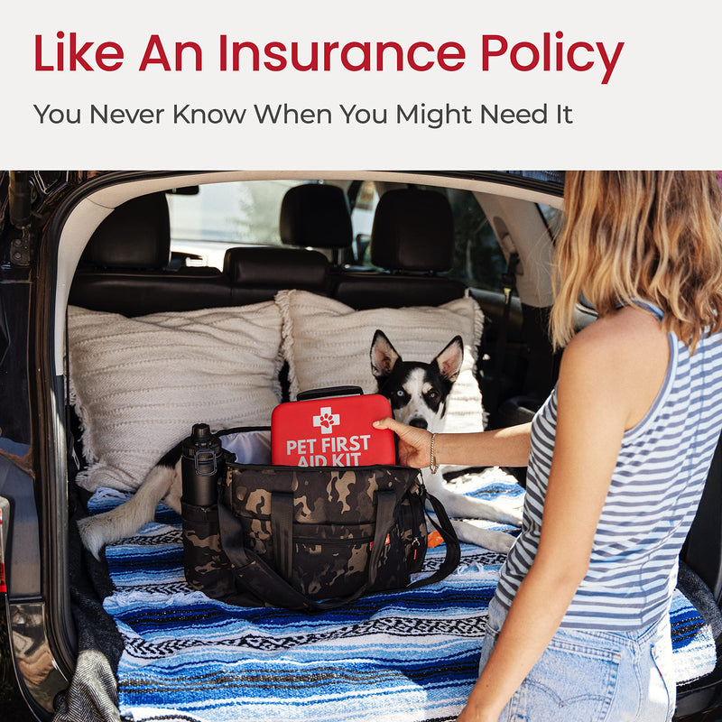 Dog First Aid Kit-Pet First Aid Supplies to Treat Your Dogs & Cats in an Emergency.  Set Includes Pet First Aid Kit Book, Tick Remover, Slip Leash & All Essentials. for Home, Office, Car, Travel Essential 53 piece - BeesActive Australia