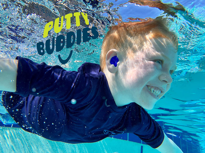 Putty Buddies Ear Plugs 10-Pair Pack - Soft Silicone Ear Plugs for Swimming & Bathing - Invented by ENT Physician - Block Water - Premium Swimming Earplugs - Doctor Recommended Clear - BeesActive Australia