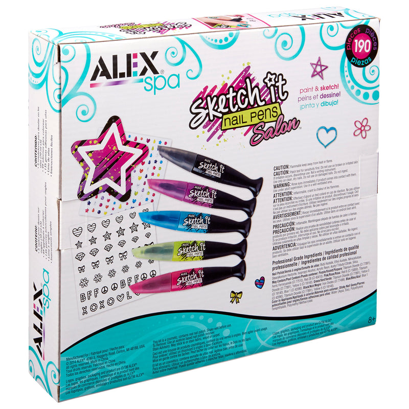 Alex Spa Sketch It Nail Pens Salon Girls Fashion Activity - BeesActive Australia