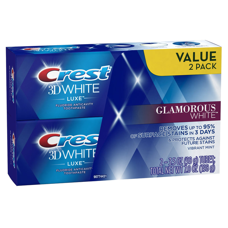 Crest Twin Pack 3D White Luxe Glamorous White Toothpaste, 3.5 Ounce each, 2 Pack 99 g (Pack of 2) - BeesActive Australia