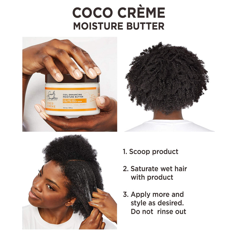 Curly Hair Products by Carol's Daughter, Coco Creme Coil Enhancing Moisture Butter For Very Dry Hair, with Coconut Oil and Mango Butter, Paraben Free and Silicone Free Butter for Curly Hair, 12 Ounce - BeesActive Australia