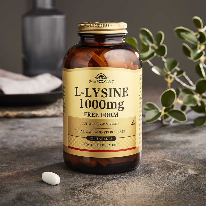 Solgar L-Lysine 1000 mg Tablets - Pack of 50 - Support For an Active Lifestyle - Vegan and Gluten Free Natural 50 Count ( Pack of 1) - BeesActive Australia