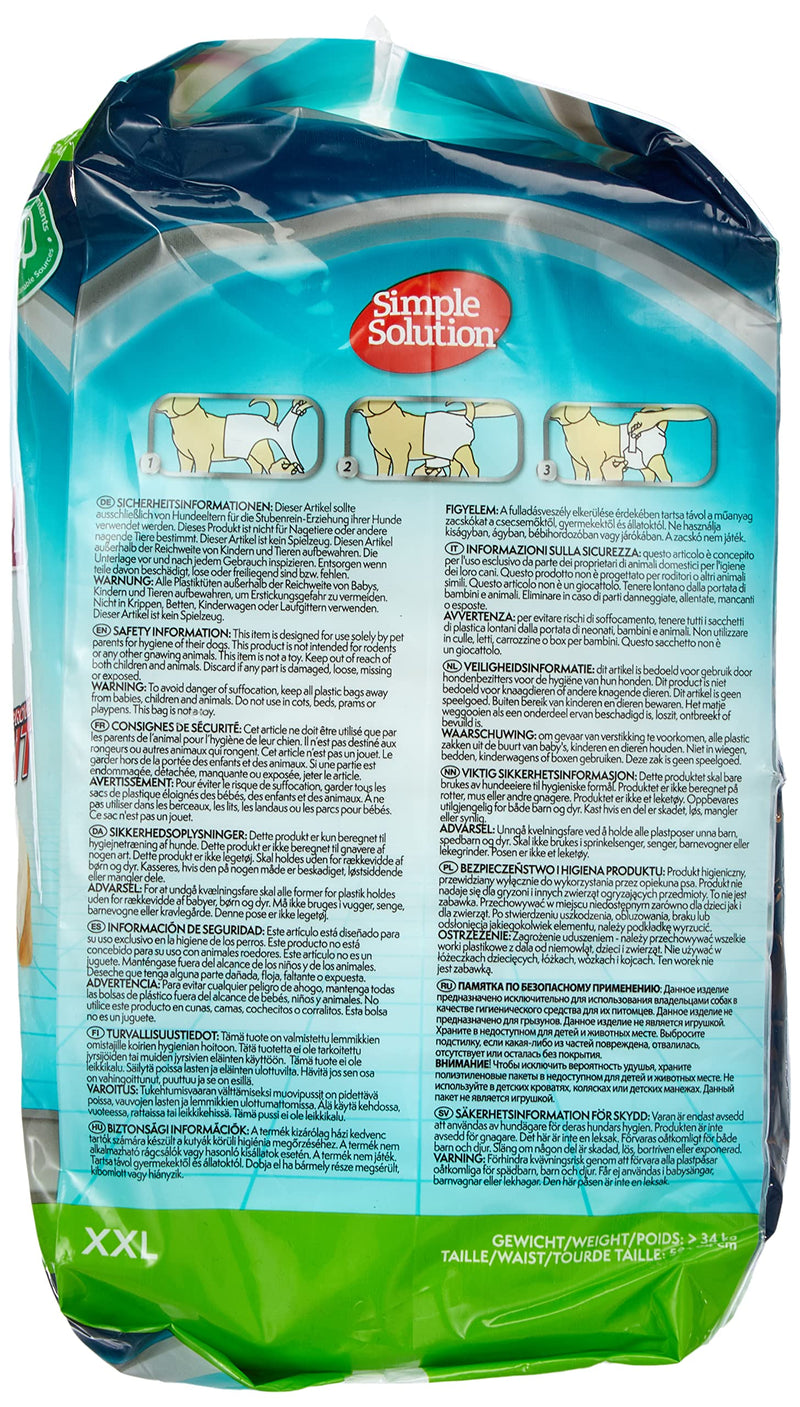 Simple Solution Disposable Dog Diapers for Female Dogs | Super Absorbent Leak-Proof Fit X-Large 12 count - BeesActive Australia