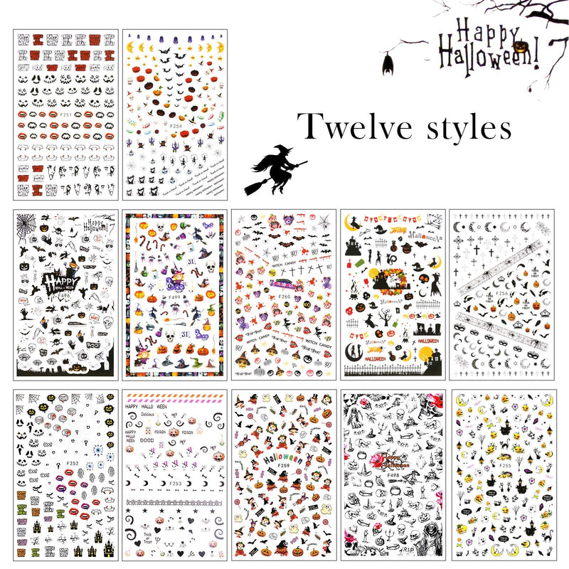 Halloween Nail Art Decals Self-Adhesive Fingernails Toenails Stickers Decorations DIY Nail Art Tips Accessories Stencil for Halloween Party Supply (Halloween new) Halloween new - BeesActive Australia