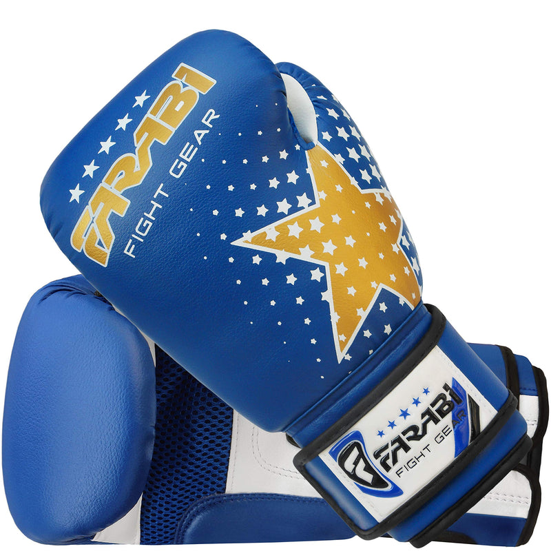 [AUSTRALIA] - Farabi Kids Boxing Gloves 6-oz Blue Kickboxing MMA Punching Bag Training Gloves 