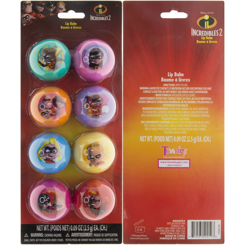 TownleyGirl The Incredibles Super Sparkly Lip Balm for Girls, Assorted Flavors, 8 Pack - BeesActive Australia