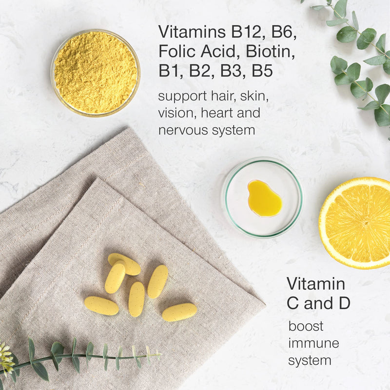 Vitamin B Complex High Strength - Slow Release Super B Complex 60 Tablets - Enriched with Vitamins D & C - Complete Vit B Supplement All 8 Vitamin B12, B6, Folic Acid, Biotin, B1, B2, B3, B5 - UK Made - BeesActive Australia