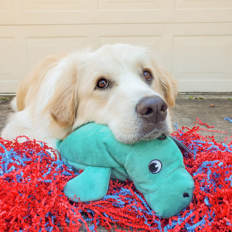 Snuggle Puppy Tender-Tuffs - Large Marine Stuffed Plush Manatee Toy - With Puncture Resistant Squeaker, Great for Big Dogs - BeesActive Australia
