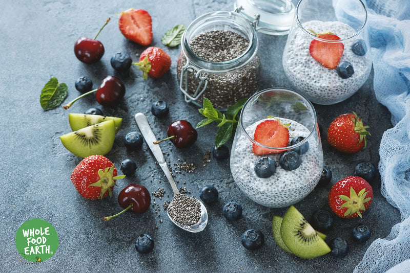 Wholefood Earth - Chia Seeds 500 g | GMO Free | Natural | Vegan | High Fibre | High Protein Single - BeesActive Australia