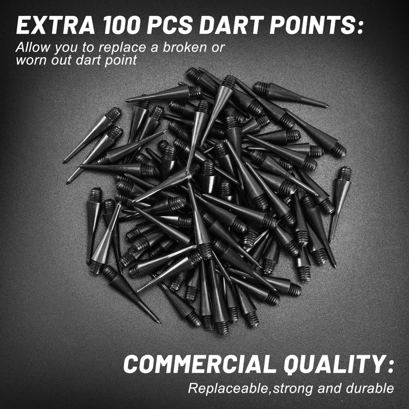 Accmor 12 Pcs Soft Tip Darts, Bar Dart, Plastic Tip Darts Set, Attach Extra 100 Black 2BA Replacement Tips, Soft Tip Darts for Electronic/Plastic Dartboard - BeesActive Australia