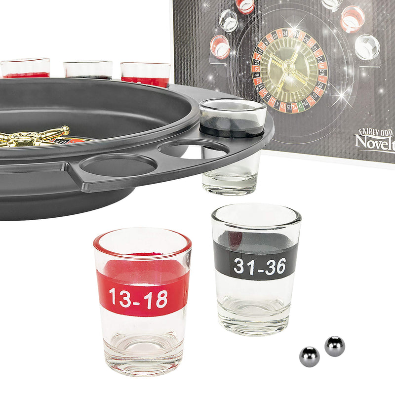 Fairly Odd Novelties Shot Glass Roulette Drinking Game Set with 2 Balls and 6 Shot Glasses 6PCS Set - BeesActive Australia