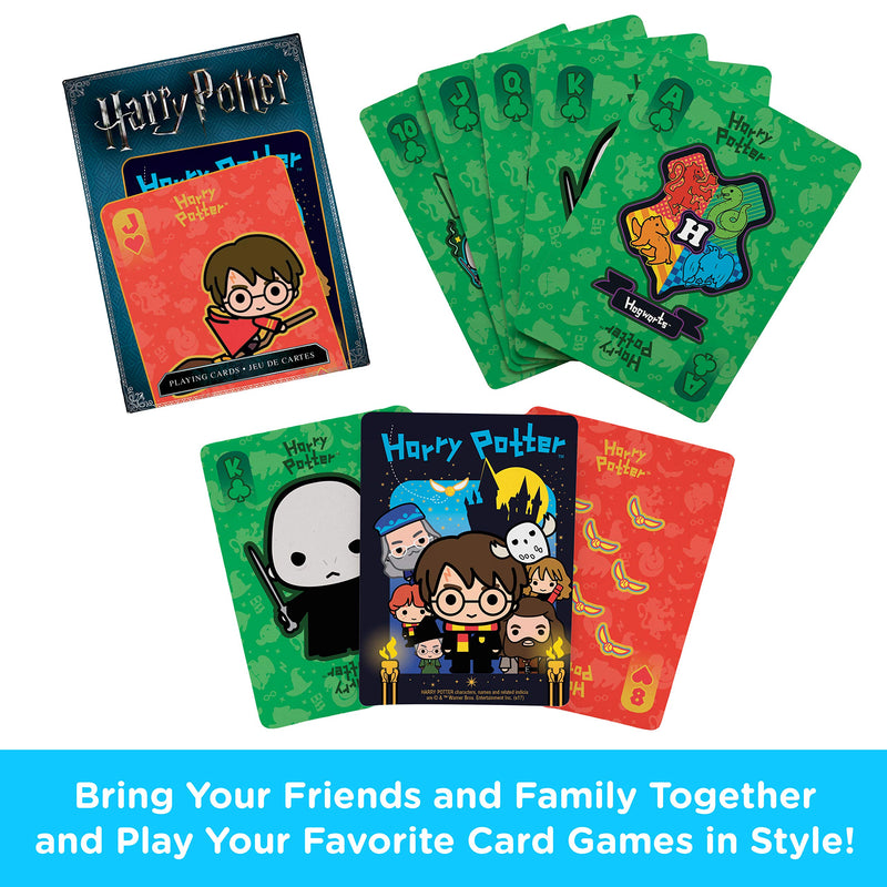 [AUSTRALIA] - AQUARIUS Harry Potter Playing Cards - Chibi Themed Deck of Cards for Your Favorite Card Games - Officially Licensed Harry Potter Merchandise & Collectibles - Poker Size with Linen Finish 