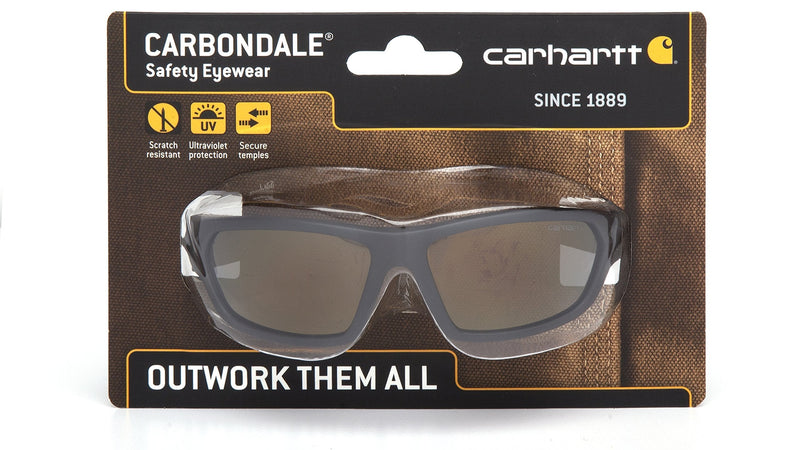 Carhartt CHB290D Carbondale SAFETY Glasses, Black/Tan Frame, Antique Mirror Lens - BeesActive Australia